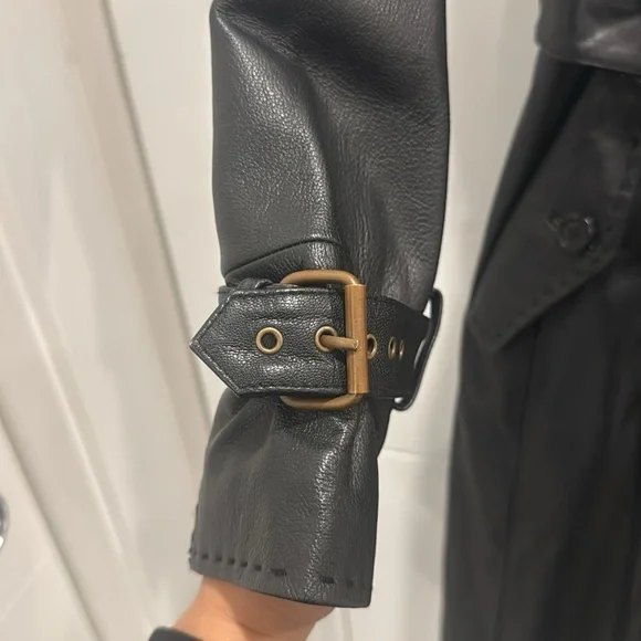 BCBG sample leather trench coat - Picture 3 of 7